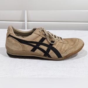 Asics Onitsuka Tiger Mens Tan Suede Leather Lace Up Sneakers Size 10.5